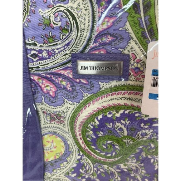 Jim Thompson Madrid Multicolor Paisley Floral Print Large Canvas Tote Shopper - Picture 3 of 13